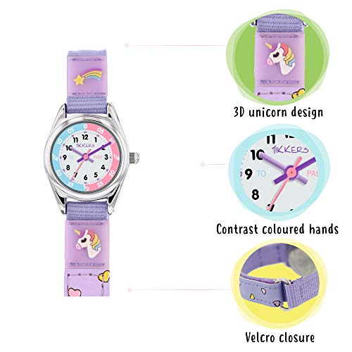 Tikkers Girls Analogue Classic Quartz Watch with Textile Strap TK0148
