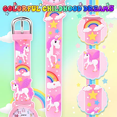 Kids Gift for Girls Age 3-9, Girls Watches for 3 4 5 6 7 Years Old Gifts for 4 5 6 7 8 Year Old Girls Birthday Girls for 3 4 5 6 7 8 Year Old Girls Unicorn Toys for Girls Xmas Toys for Kids - Pink