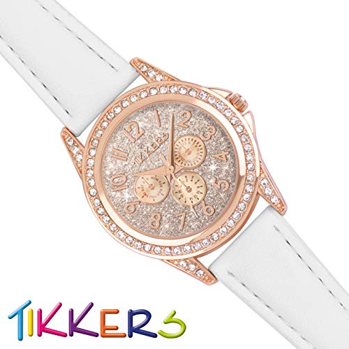Tikkers Girl's Analogue Quartz Watch with Imitation Leather Strap TK0129