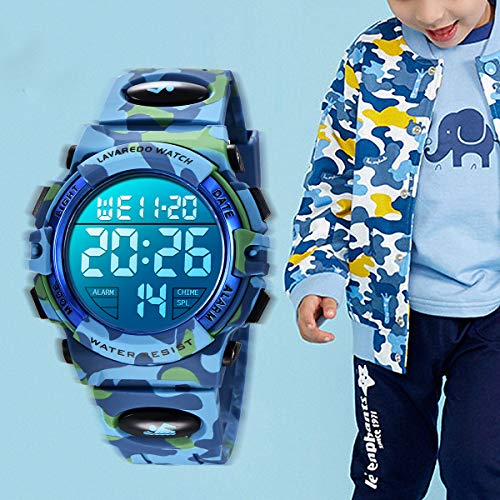 BEN NEVIS Kids Watch,Boys Watch for 6-15 Year Old Boys,Digital Sport Outdoor Multifunctional Chronograph LED 50 M Waterproof Alarm Calendar Watch for Children with Silicone Band