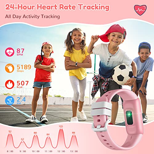 Kids Smart Watch Fitness Tracker - Smartwatch with Heart Rate Blood Pressure Sleep Monitor Activity Trackers Waterproof Step Counter Sports Watches for Boys Girls Compatible Android iOS