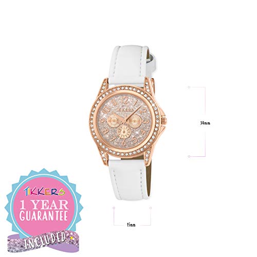 Tikkers Girl's Analogue Quartz Watch with Imitation Leather Strap TK0129