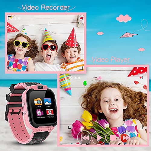 Vannico Kids Smart Watch, Smart Watch for Kids with HD Camera 16 Games Video, Alarm Music Smartwatch Toys for Girls & Boys 4-12Y Childrens Birthday Gifts,Pink