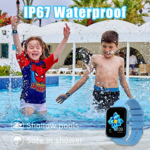 H.TANG Smart Watches for kids 1.70'' Full Touch Color Screen Fitness Tracker Teenages IP67 Waterproof Fitness Smartwatch with Heart Rate Monitor & Sleep Tracker for Android iOS Phones