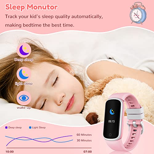 Kids Smart Watch Fitness Tracker - Smartwatch with Heart Rate Blood Pressure Sleep Monitor Activity Trackers Waterproof Step Counter Sports Watches for Boys Girls Compatible Android iOS