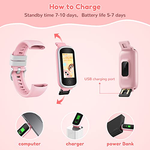 Kids Smart Watch Fitness Tracker - Smartwatch with Heart Rate Blood Pressure Sleep Monitor Activity Trackers Waterproof Step Counter Sports Watches for Boys Girls Compatible Android iOS