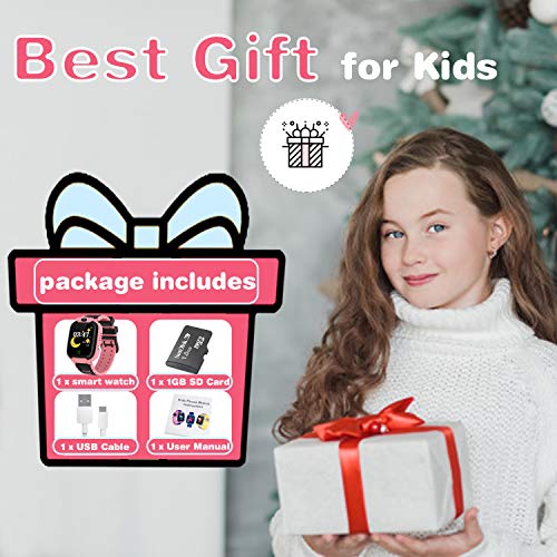 Vannico Kids Smart Watch, Smart Watch for Kids with HD Camera 16 Games Video, Alarm Music Smartwatch Toys for Girls & Boys 4-12Y Childrens Birthday Gifts,Pink