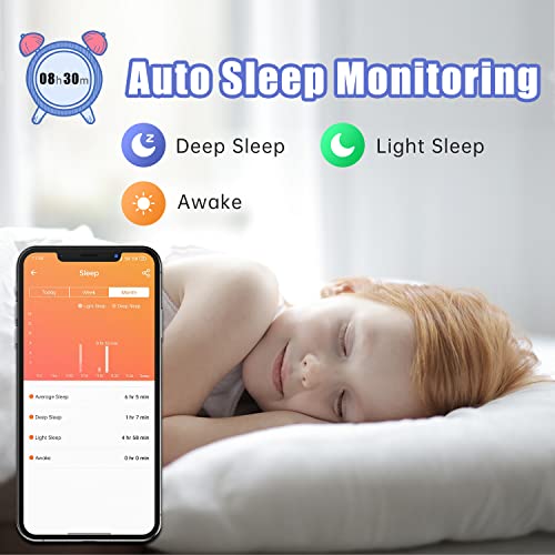 H.TANG Smart Watches for kids 1.70'' Full Touch Color Screen Fitness Tracker Teenages IP67 Waterproof Fitness Smartwatch with Heart Rate Monitor & Sleep Tracker for Android iOS Phones