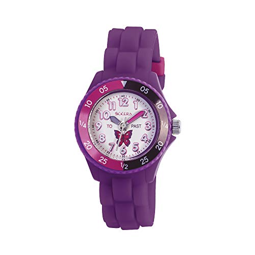 Tikkers Girls' Analogue Quartz Watch with Rubber Bracelet – TK0041