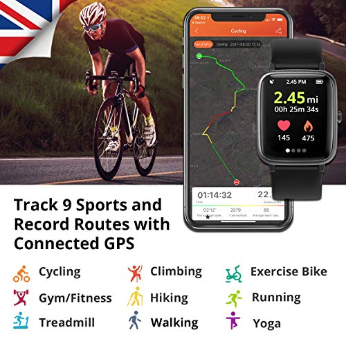 Delvfire Sirius Fitness Tracker with Heart Rate Monitor, Multi-Sport Smartwatch, Activity Tracker, Step Counter, Sleep Monitor, Calorie Counter, 50m Waterproof, Pedometer Watch, Kids Women Men (Pink)