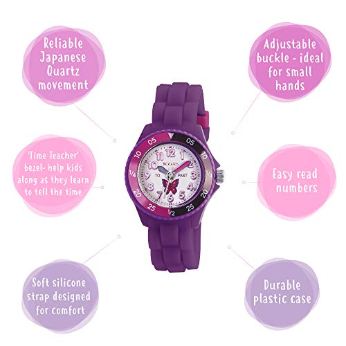 Tikkers Girls' Analogue Quartz Watch with Rubber Bracelet – TK0041