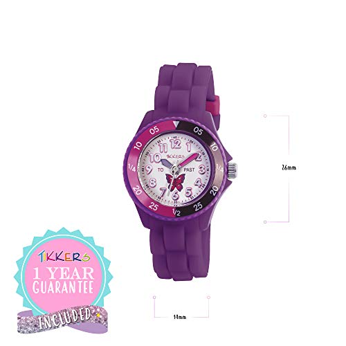 Tikkers Girls' Analogue Quartz Watch with Rubber Bracelet – TK0041