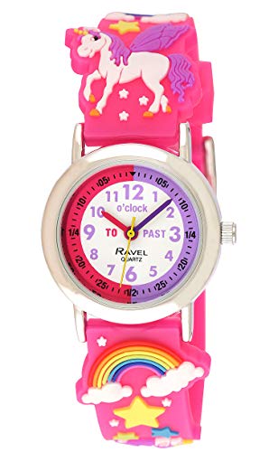 Ravel Girl's Pink Unicorn Time Teacher Watch