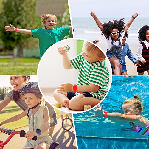 2 Pack Airtag Waterproof Wristband Compatible with Apple AirTag,Soft Adjustable Airtag Bracelet, Airtag Watch Band for Kids Toddler Baby Children Elders (Midnight Blue & Red)