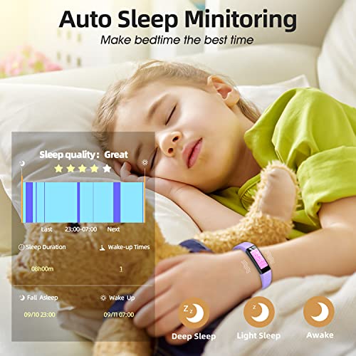 Fitness Tracker Watch for Kids, IP68 Waterproof Activity Tracker, Heart Rate Sleep Monitor, 11 Sport Modes Calorie Step Counter with Alarm Clock and Reminder, Great Gift for Boys Girls Teens