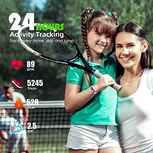 Fitness Tracker Watch for Kids, IP68 Waterproof Activity Tracker, Heart Rate Sleep Monitor, 11 Sport Modes Calorie Step Counter with Alarm Clock and Reminder, Great Gift for Boys Girls Teens