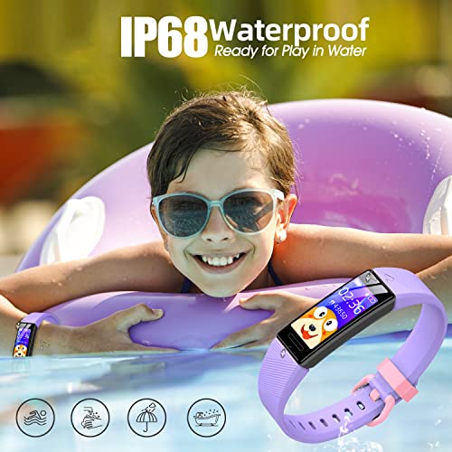 Fitness Tracker Watch for Kids, IP68 Waterproof Activity Tracker, Heart Rate Sleep Monitor, 11 Sport Modes Calorie Step Counter with Alarm Clock and Reminder, Great Gift for Boys Girls Teens