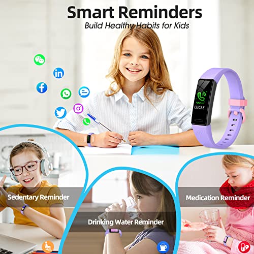 Fitness Tracker Watch for Kids, IP68 Waterproof Activity Tracker, Heart Rate Sleep Monitor, 11 Sport Modes Calorie Step Counter with Alarm Clock and Reminder, Great Gift for Boys Girls Teens