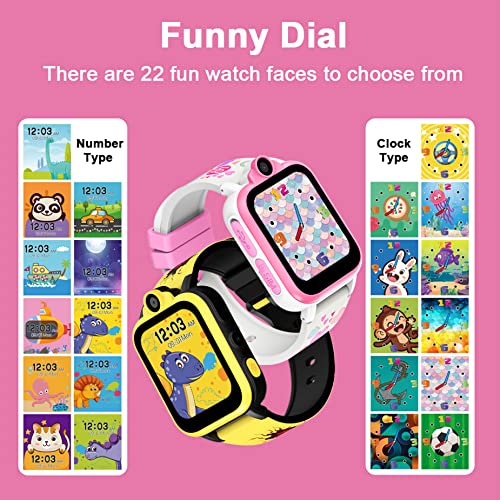Smart Watch for Kids Boy Girl -18 Puzzel Games, Two Cameras, Video, Music Player, Calculator, Alarm Clock, Class Mode, Pet, Sound Teacher, Kids Smart Watch for 4-12 Year Children Birthday Gifts