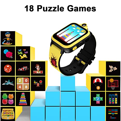 Smart Watch for Kids Boy Girl -18 Puzzel Games, Two Cameras, Video, Music Player, Calculator, Alarm Clock, Class Mode, Pet, Sound Teacher, Kids Smart Watch for 4-12 Year Children Birthday Gifts
