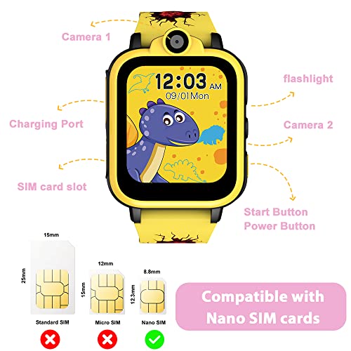 Smart Watch for Kids Boy Girl -18 Puzzel Games, Two Cameras, Video, Music Player, Calculator, Alarm Clock, Class Mode, Pet, Sound Teacher, Kids Smart Watch for 4-12 Year Children Birthday Gifts