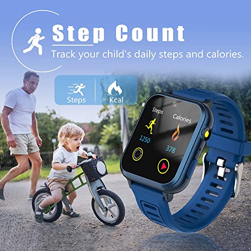 LITEYPP Kids Smart Watch Toys Kids Game Watch for Boys and Girls, Smart Watch for Kids with Games Music Video Camera Step Counter Alarm Flashlight, Gifts for Kids, Navy Blue