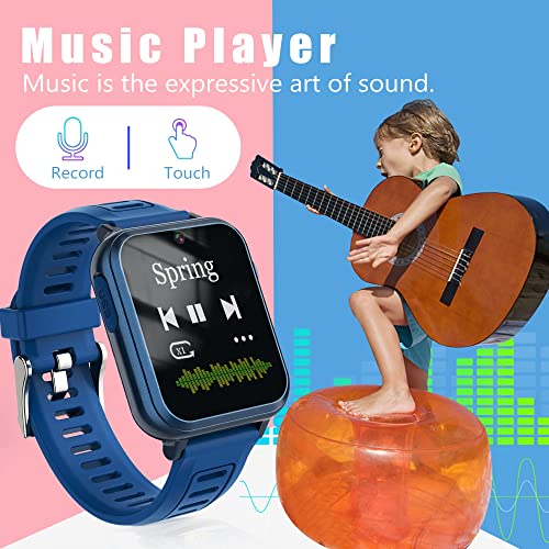 LITEYPP Kids Smart Watch Toys Kids Game Watch for Boys and Girls, Smart Watch for Kids with Games Music Video Camera Step Counter Alarm Flashlight, Gifts for Kids, Navy Blue