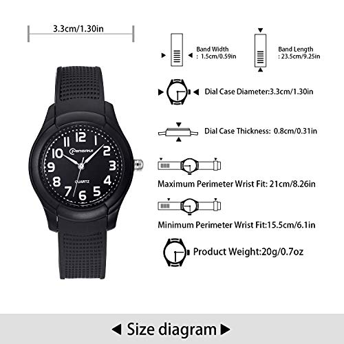 Edillas Kids Watches, Children Analogue Quartz Watch for Boys Girls Kids Waterproof Time Teach Watches, Color Dial Soft Band Wrist for Kids Sport Outdoor Wrist Watches