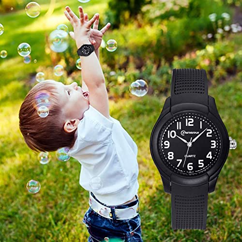 Edillas Kids Watches, Children Analogue Quartz Watch for Boys Girls Kids Waterproof Time Teach Watches, Color Dial Soft Band Wrist for Kids Sport Outdoor Wrist Watches