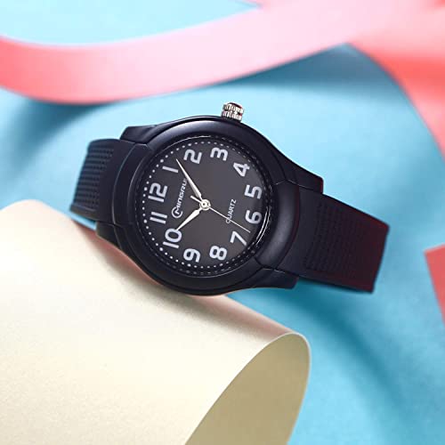 Edillas Kids Watches, Children Analogue Quartz Watch for Boys Girls Kids Waterproof Time Teach Watches, Color Dial Soft Band Wrist for Kids Sport Outdoor Wrist Watches