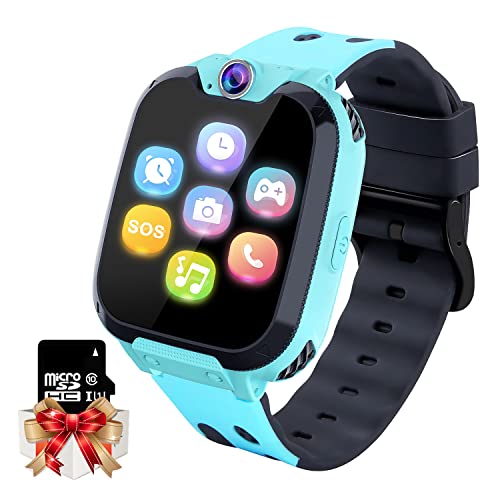 Kids Games Smartwatch MP3 Player Music Watch, Kids Watch with Touch Screen 2 Way Call, 16 Games, SOS, Alarm Clock, Camera, Kids Watch for Boys Girls Holiday Birthday Toys Gifts [Built-in SD Card])