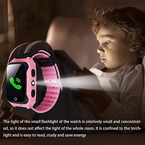 kids Smart Watch Phone Waterproof GPS Tracker, Touchscreen Kids Smart Phone Watch with Camera Pedometer SOS Compatible for Android and iOS, Boys Girls Anti-Lost Children's Gift, Pink