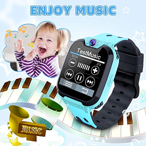Kids Games Smartwatch MP3 Player Music Watch, Kids Watch with Touch Screen 2 Way Call, 16 Games, SOS, Alarm Clock, Camera, Kids Watch for Boys Girls Holiday Birthday Toys Gifts [Built-in SD Card])