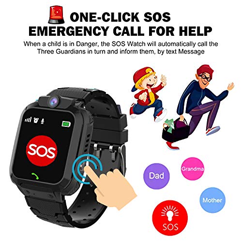 Kids Smart Watches for Boys Girls - Kids GPS Tracker Watch Phone Waterproof SOS Digital Camera Alarm Pedometer for 3-12 Years Old Christmas Birthday gifts