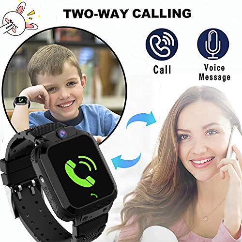 Kids Smart Watches for Boys Girls - Kids GPS Tracker Watch Phone Waterproof SOS Digital Camera Alarm Pedometer for 3-12 Years Old Christmas Birthday gifts