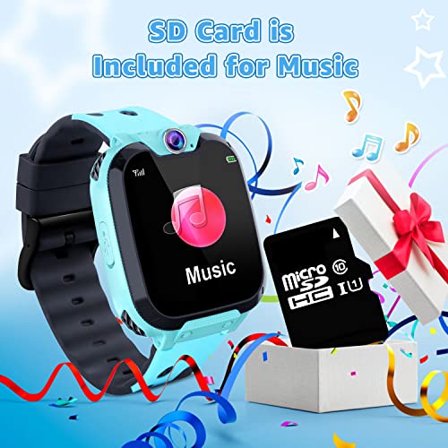 Kids Games Smartwatch MP3 Player Music Watch, Kids Watch with Touch Screen 2 Way Call, 16 Games, SOS, Alarm Clock, Camera, Kids Watch for Boys Girls Holiday Birthday Toys Gifts [Built-in SD Card])