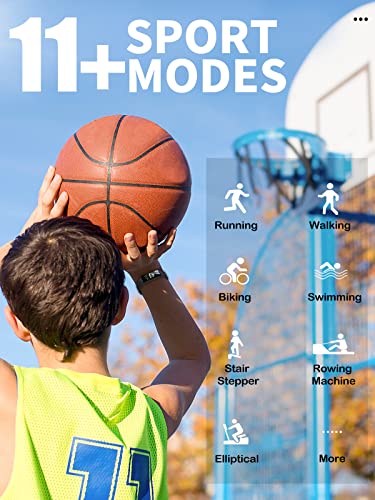 DIGEEHOT Kids Fitness Tracker, IP68 Waterproof Kids Activity Tracker Watch with Heart Rate Monitor, Sleep Monitor, 11 Sports Modes Fitness Watch with Pedometer, Calorie, Alarm,Gift for Kids Boys Girls