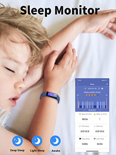 DIGEEHOT Kids Fitness Tracker, IP68 Waterproof Kids Activity Tracker Watch with Heart Rate Monitor, Sleep Monitor, 11 Sports Modes Fitness Watch with Pedometer, Calorie, Alarm,Gift for Kids Boys Girls