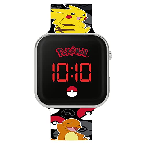 Pokemon Boy's Digital Quartz Watch with Silicone Strap POK4322