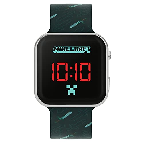 Minecraft Boy's Digital Quartz Watch with Silicone Strap MIN4097