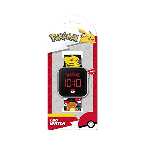 Pokemon Boy's Digital Quartz Watch with Silicone Strap POK4322