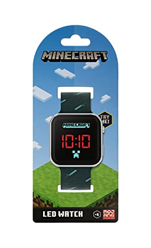 Minecraft Boy's Digital Quartz Watch with Silicone Strap MIN4097
