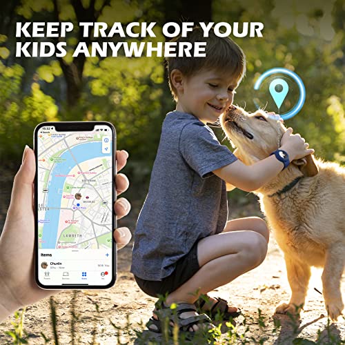 2 Pack Airtag Wristband Compatible with Apple AirTag,Soft Adjustable Airtag Bracelet, Airtag Watch Band for Kids Toddler Baby Children Elders (Blue&Red)