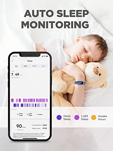 BIGGERFIVE Vigor 2 Fitness Tracker Watch for Kids Girls Boys Ages 5-12, Activity Tracker, Pedometer, Heart Rate Sleep Monitor, IP68 Waterproof Calorie Step Counter Watch, Alarm Clock, Great Kids Gift