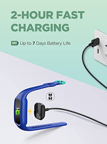 BIGGERFIVE Vigor 2 Fitness Tracker Watch for Kids Girls Boys Ages 5-12, Activity Tracker, Pedometer, Heart Rate Sleep Monitor, IP68 Waterproof Calorie Step Counter Watch, Alarm Clock, Great Kids Gift