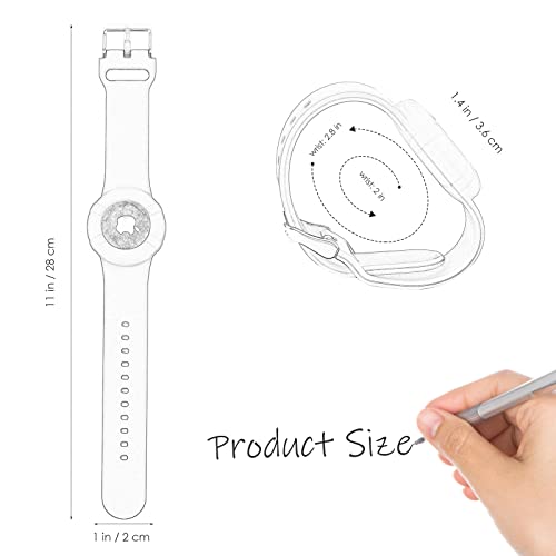 2 Pack Airtag Wristband Compatible with Apple AirTag,Soft Adjustable Airtag Bracelet, Airtag Watch Band for Kids Toddler Baby Children Elders (Blue&Red)