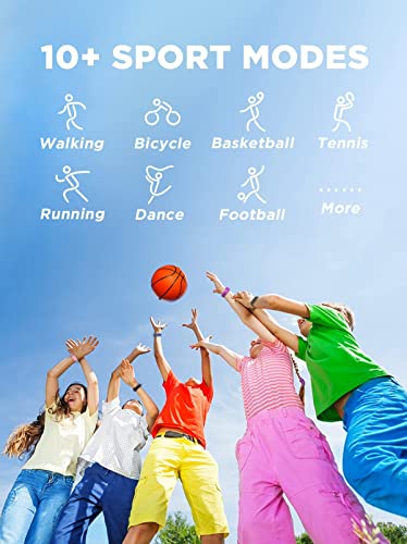 BIGGERFIVE Vigor 2 L Kids Fitness Tracker Watch for Boys Girls Ages 5-15, IP68 Waterproof, Activity Tracker, Pedometer, Heart Rate Sleep Monitor, Calorie Step Counter Watch, Black