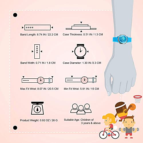 VenSten Kids Digital Sport Watch for Boys Girls, Kid Electrical Outdoor Waterproof Watches with Stopwatch Alarm 7 Color LED Luminescent for Youth Childrens - Blue