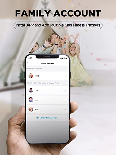 BIGGERFIVE Vigor 2 L Kids Fitness Tracker Watch for Boys Girls Ages 5-15, IP68 Waterproof, Activity Tracker, Pedometer, Heart Rate Sleep Monitor, Calorie Step Counter Watch, Black