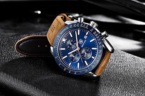 BENYAR Watches for Men Chronograph Analogue Quartz Movement Wrist Watch Fashion Business Sports Watch 30M Waterproof Scratchproof Stylish Elegant Gifts for Men